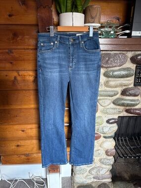 Rag & Bone Peyton Mid-Rise Ankle Bootcut Blue Jeans in Wesley - Size 27 Stretch